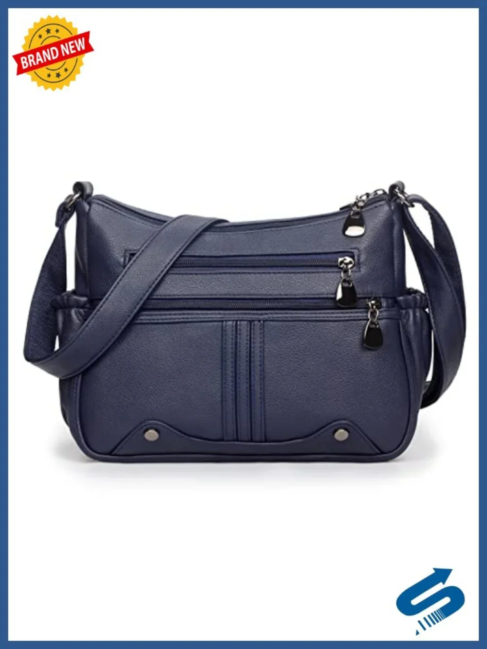 PU Leather Satchel Handbag Crossbody Tote Shoulder Bag Multi Pockets